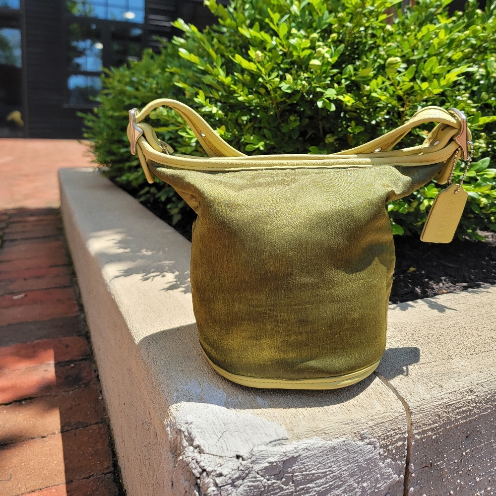 Vintage Coach Lime Green Maggie Duffle